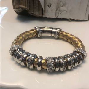 Serena gold leather bracelet